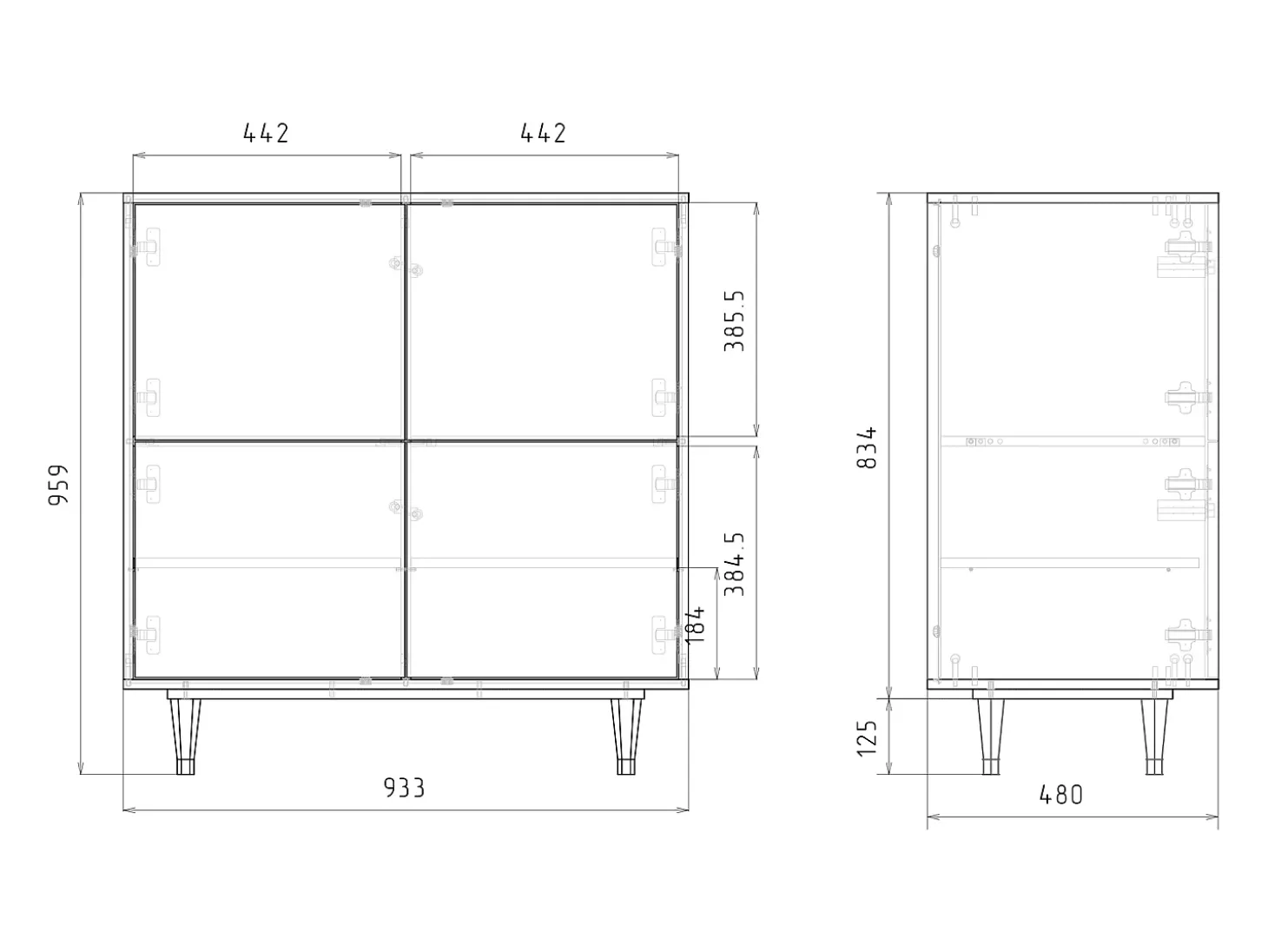 Aparador - 94x96x48 cm - BS3 - Bronze Crossroad, Antracita