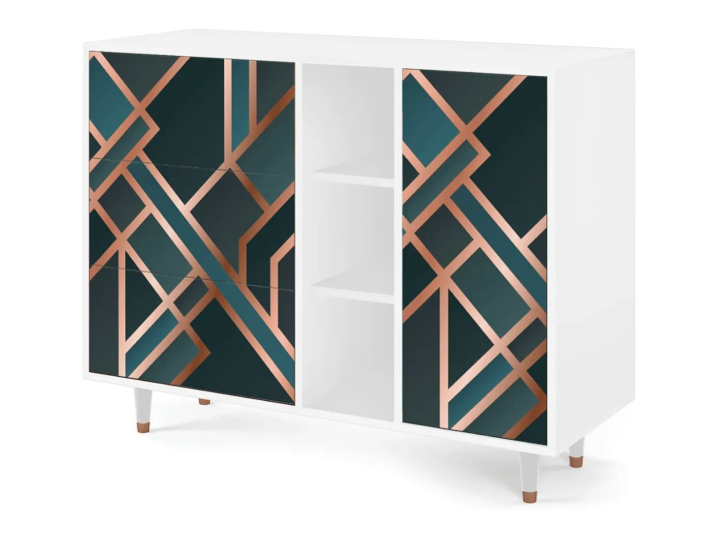 Aparador - 125x98x48 cm - BS2 - Bronze Crossroad, Blanco