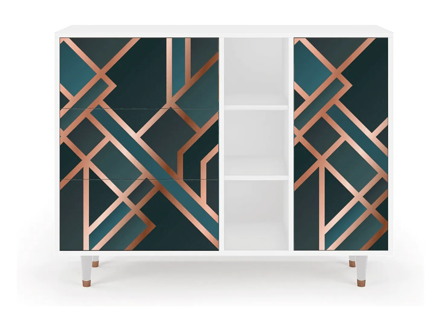 Aparador - 125x98x48 cm - BS2 - Bronze Crossroad, Blanco
