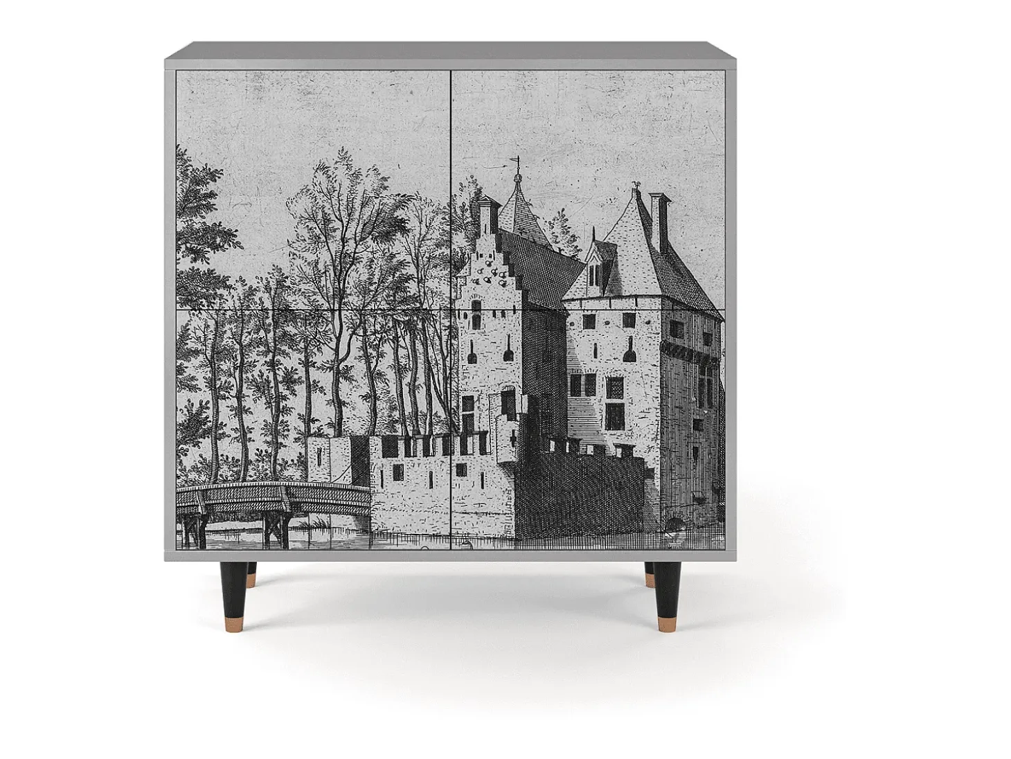 Aparador - 94x96x48 cm - BS3 - Castle with Bridge, Gris
