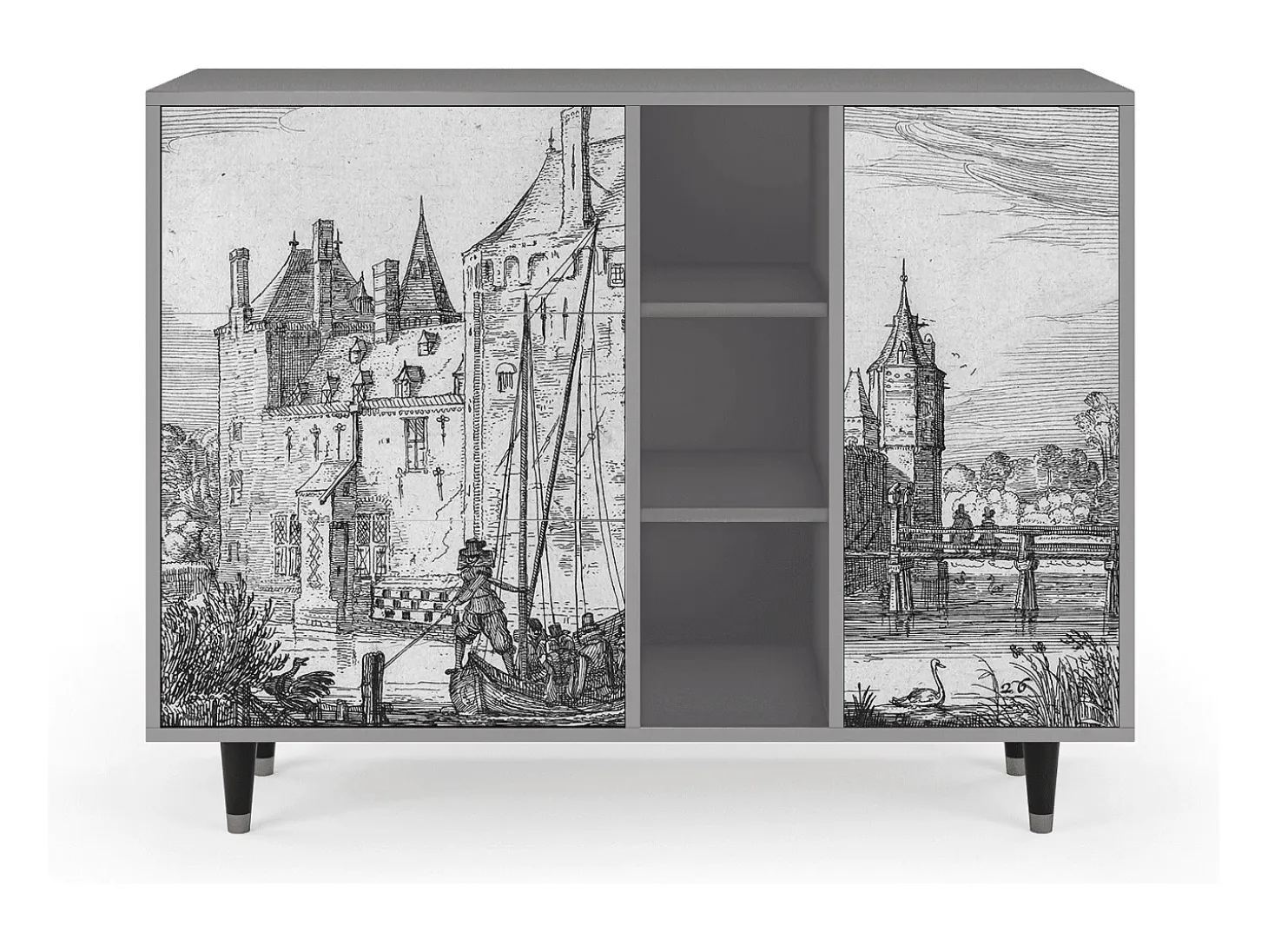 Aparador - 125x98x48 cm - BS2 - Castle by Breugel, Gris
