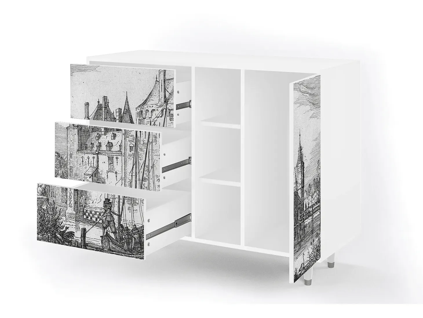 Aparador - 125x98x48 cm - BS2 - Castle by Breugel, Blanco