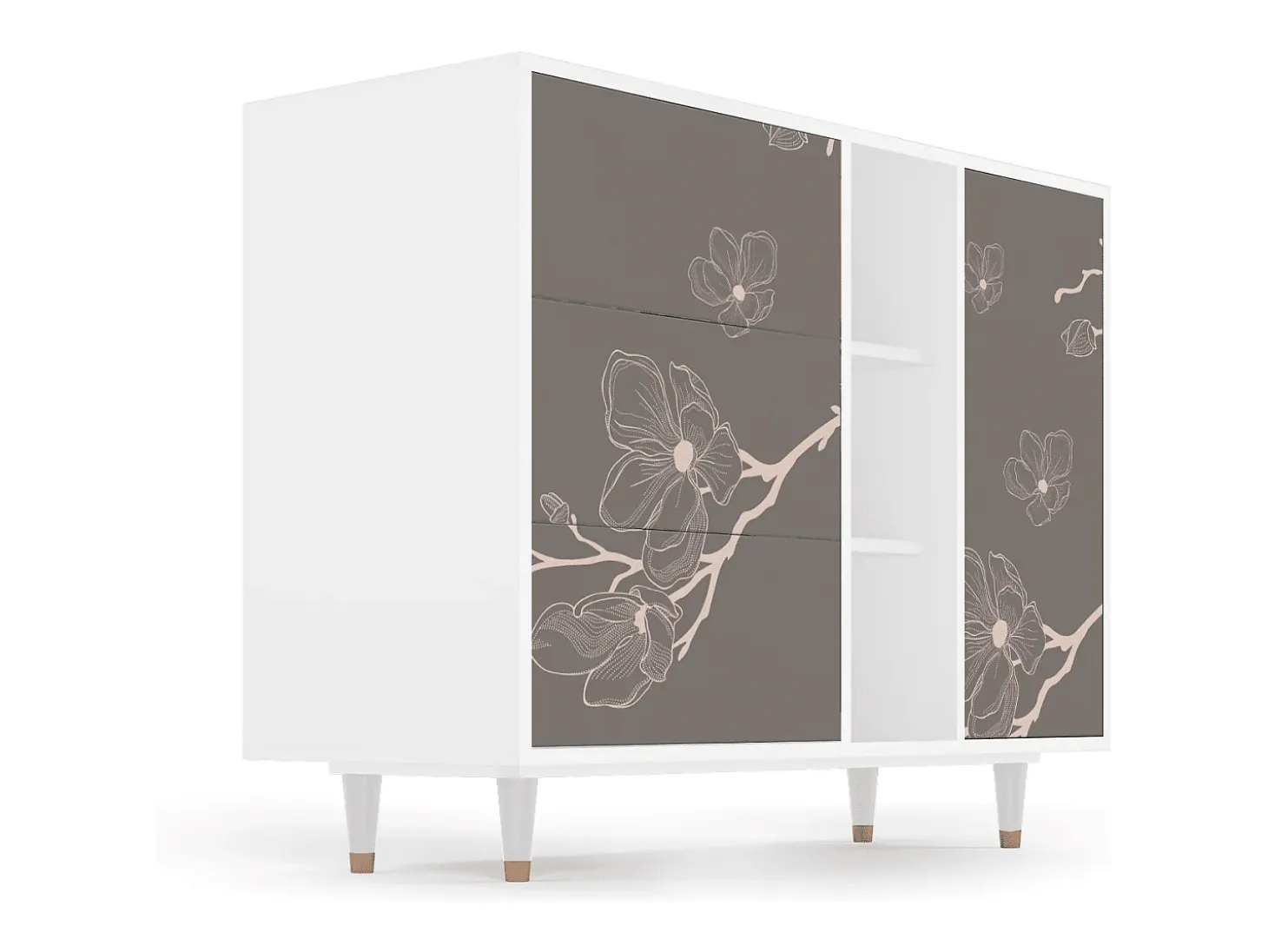 Aparador - 125x98x48 cm - BS2 - Cherry Blossom, Blanco