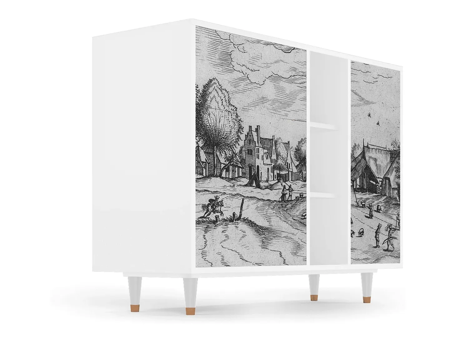 Aparador - 125x98x48 cm - BS2 - Country Village, Blanco