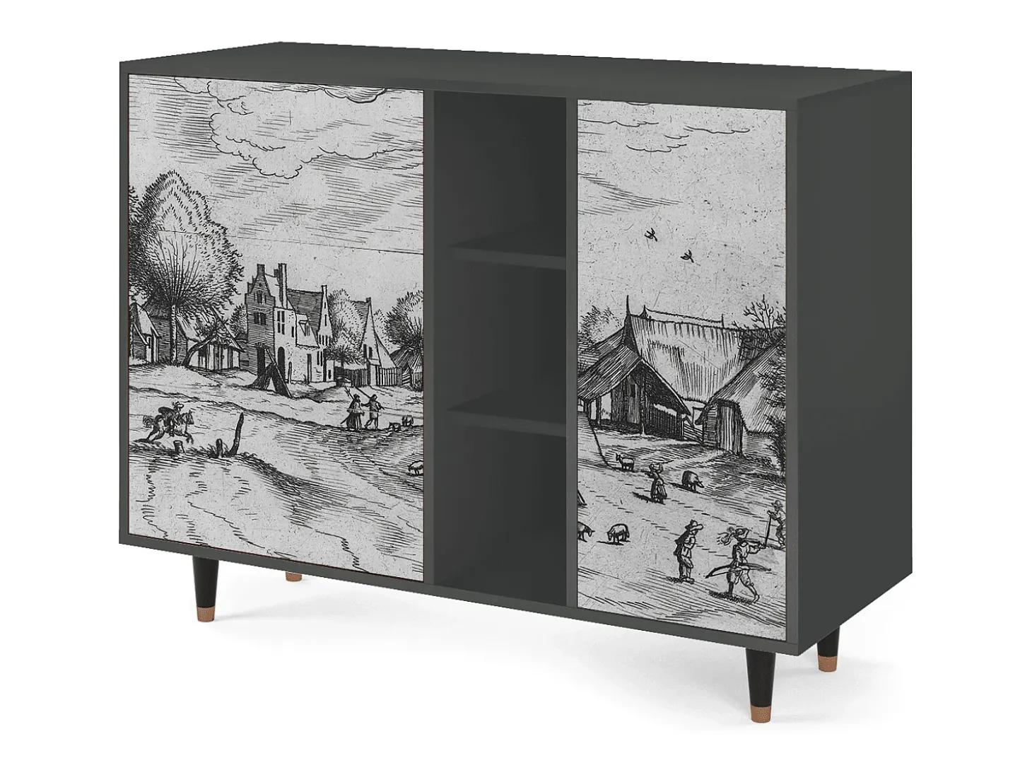 Aparador - 125x98x48 cm - BS2 - Country Village, Antracita