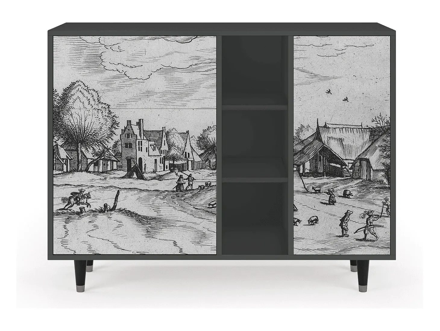Aparador - 125x98x48 cm - BS2 - Country Village, Antracita