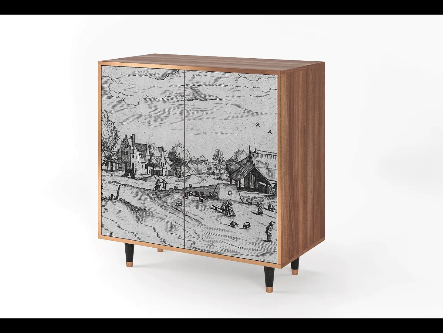Aparador - 94x96x48 cm - BS3 - Country Village, Nogal