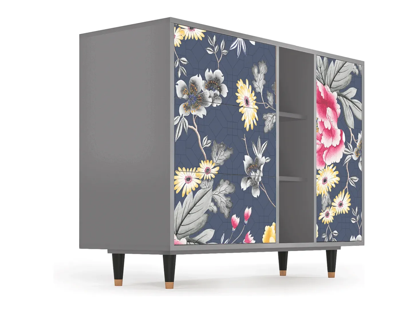 Aparador - 125x98x48 cm - BS2 - Dark Flower Bed, Gris
