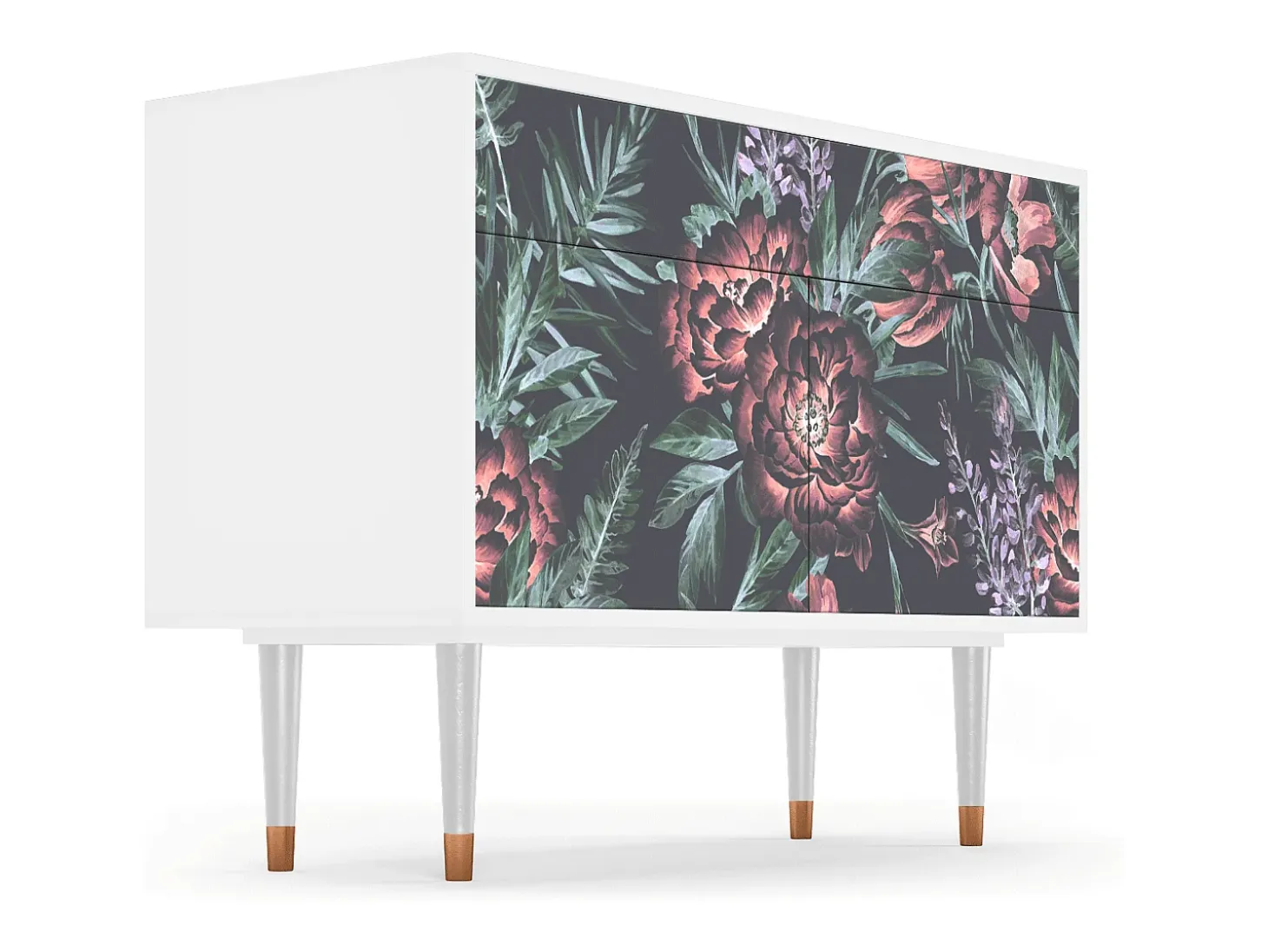 Aparador - 115x85x48 cm - BS4 - Dark Peonies, Blanco