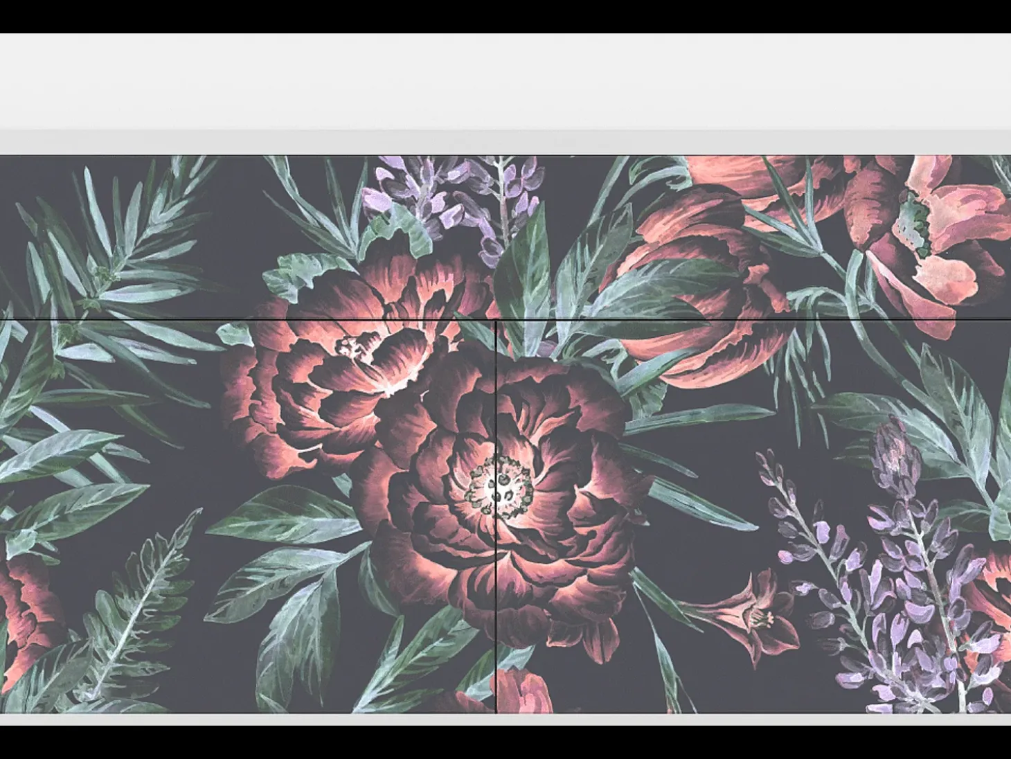 Aparador - 115x85x48 cm - BS4 - Dark Peonies, Blanco