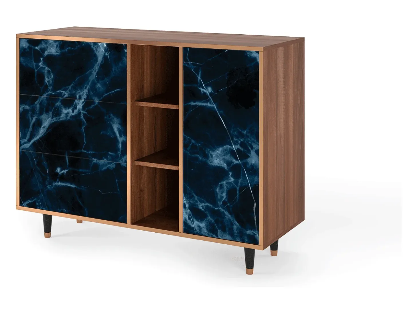 Aparador - 125x98x48 cm - BS2 - Deep Ocean, Nogal