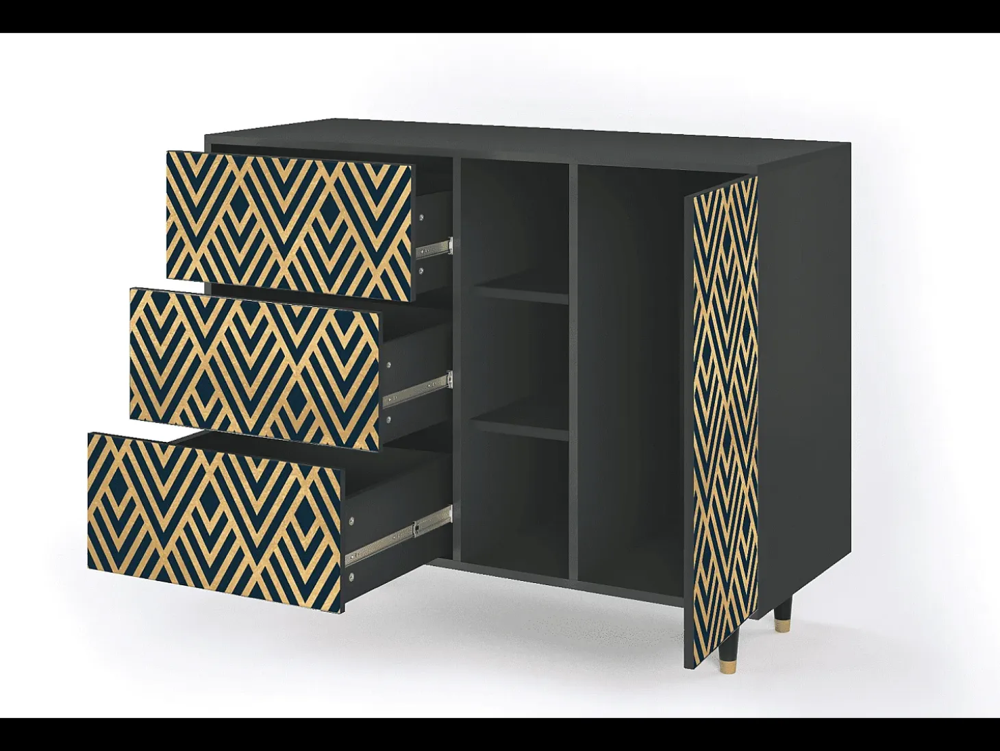 Aparador - 125x98x48 cm - BS2 - Egypt Triangles, Antracita