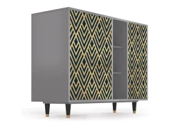 Aparador - 125x98x48 cm - BS2 - Egypt Triangles, Gris