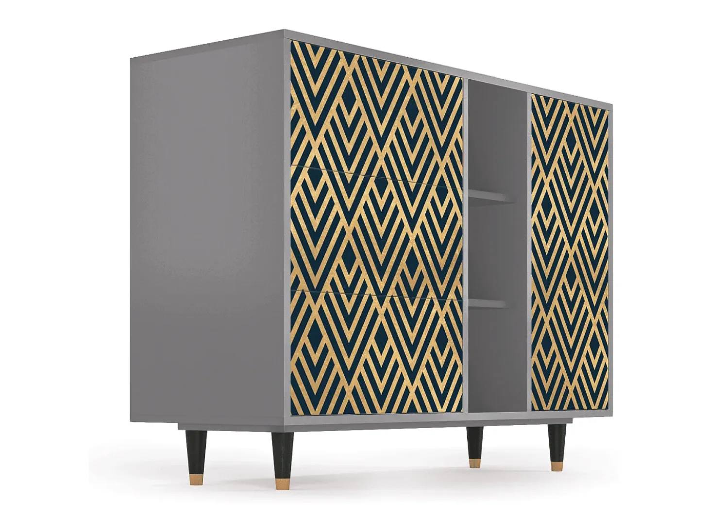 Aparador - 125x98x48 cm - BS2 - Egypt Triangles, Gris