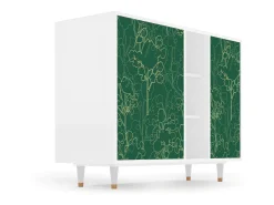 Aparador - 125x98x48 cm - BS2 - Emerald Forest, Blanco
