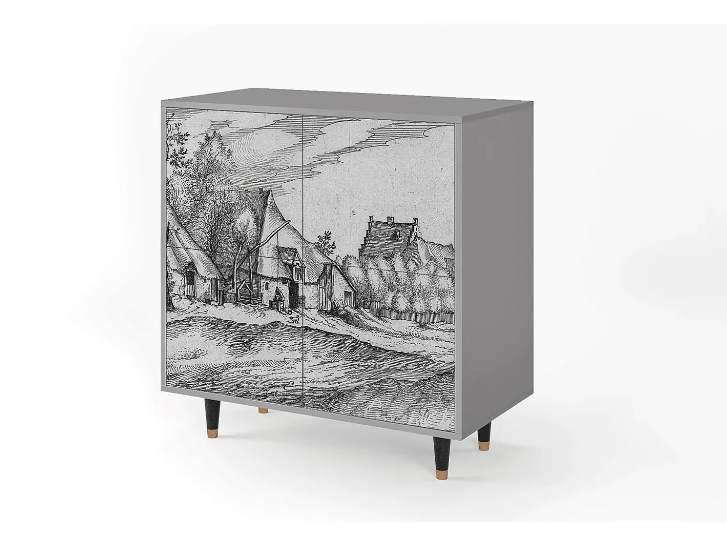 Aparador - 94x96x48 cm - BS3 - Farms in a Village, Gris
