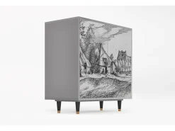 Aparador - 94x96x48 cm - BS3 - Farms in a Village, Gris
