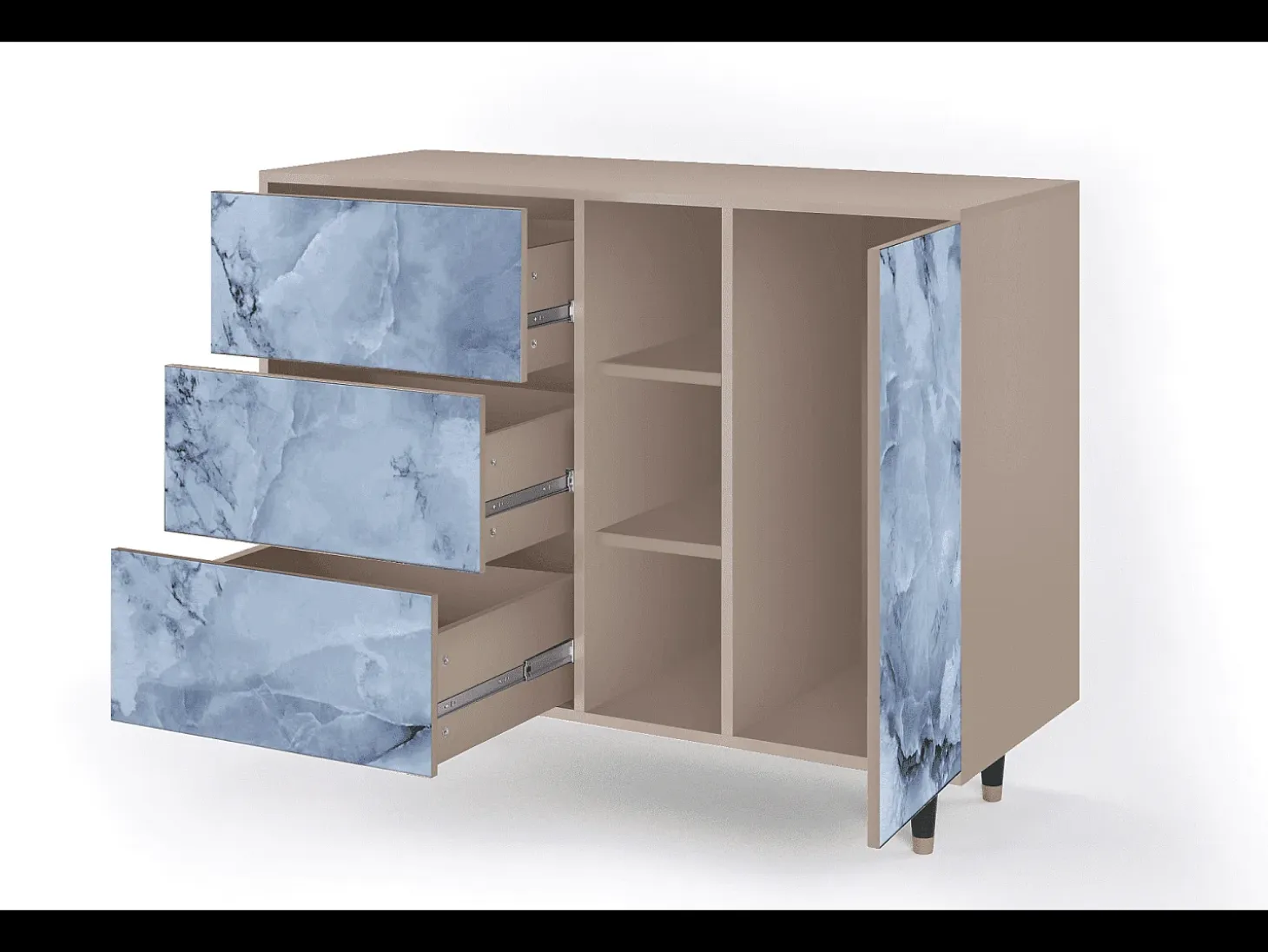 Aparador - 125x98x48 cm - BS2 - Feather Ice, Latte