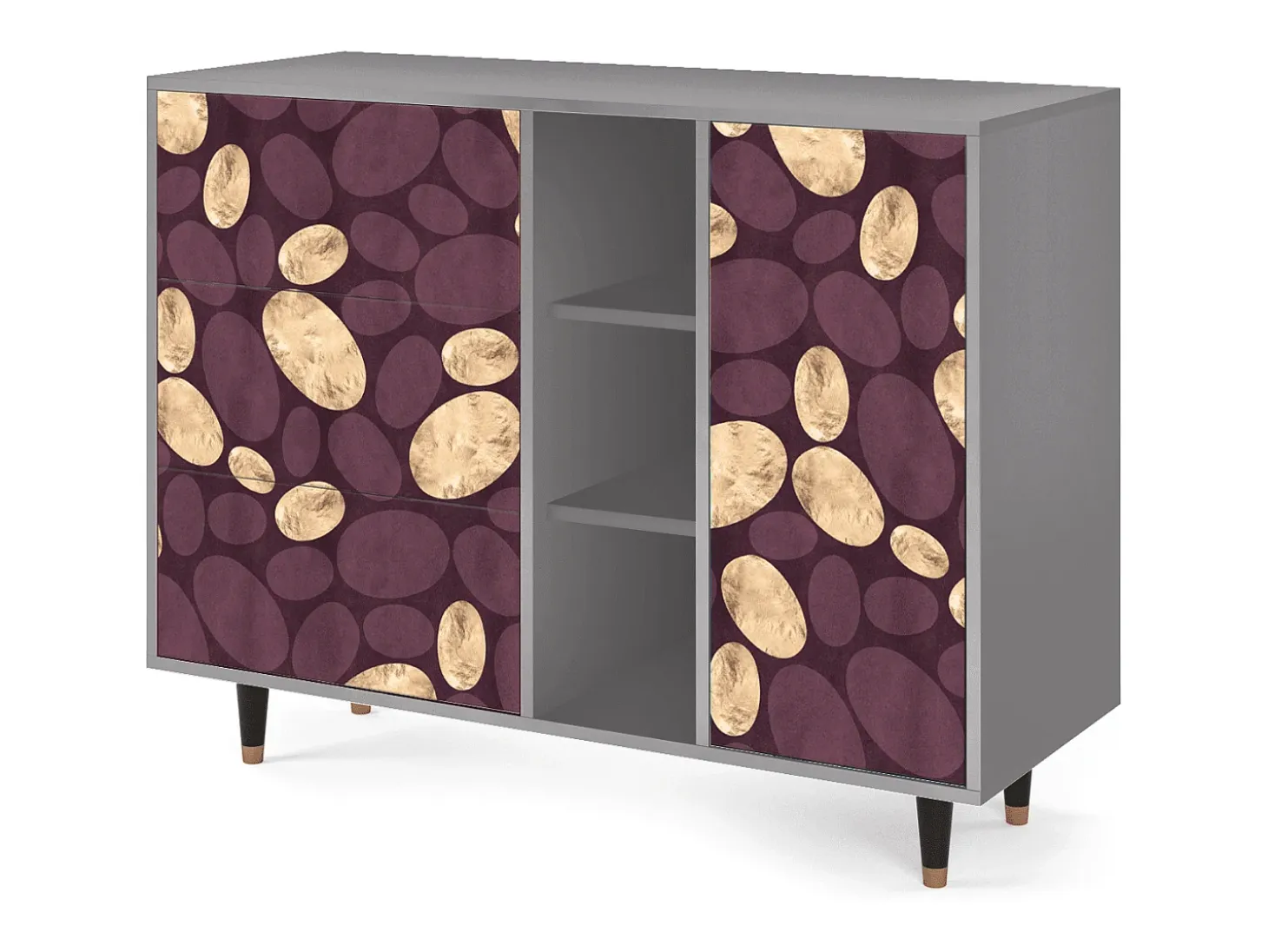 Aparador - 125x98x48 cm - BS2 - Fine Wine, Gris