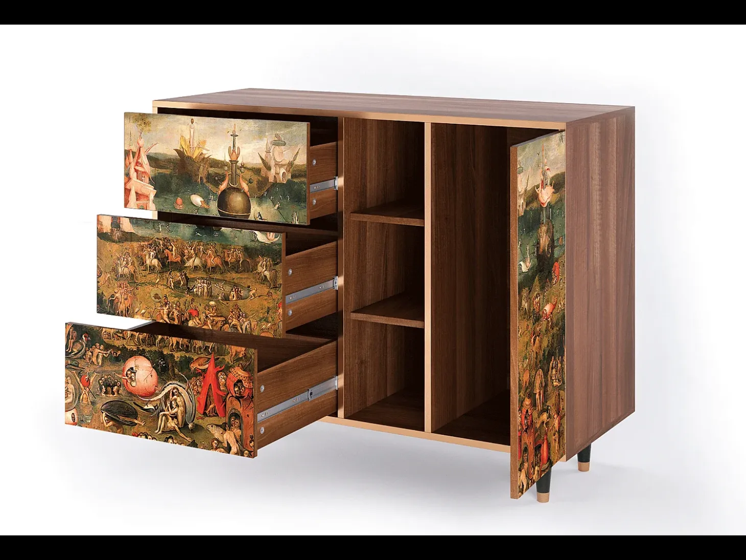 Aparador - 125x98x48 cm - BS2 - Garden of Delights , Nogal