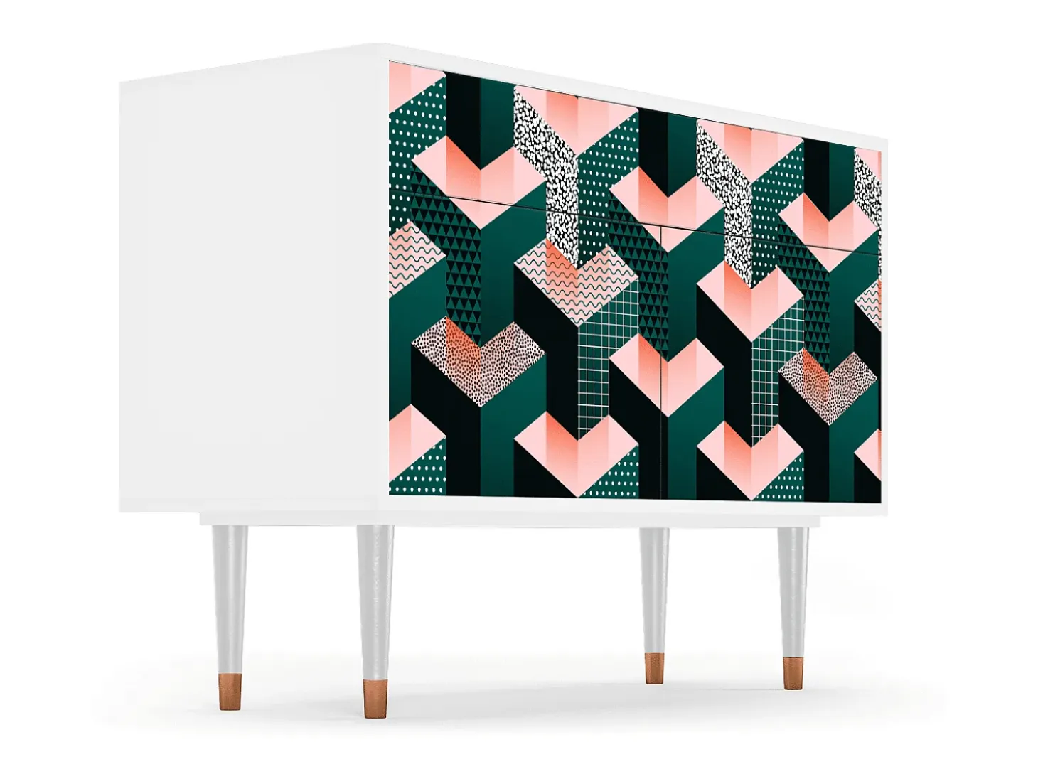Aparador - 115x85x48 cm - BS4 - Geometric Madness, Blanco