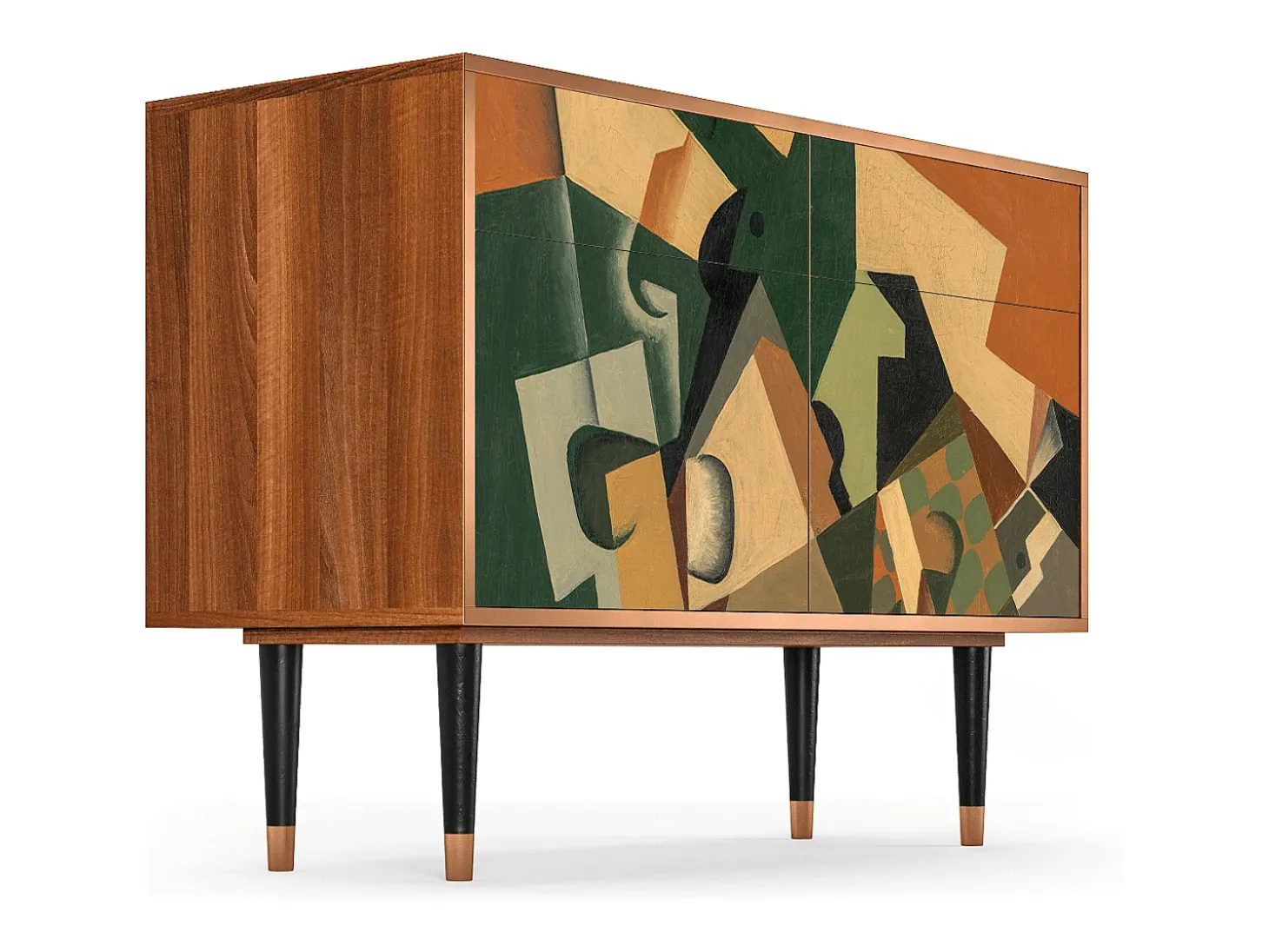 Aparador - 115x85x48 cm - BS4 - Glass and Checkerboard, Nogal