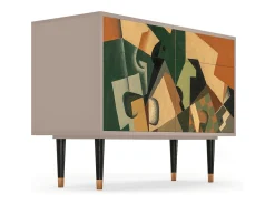 Aparador - 115x85x48 cm - BS4 - Glass and Checkerboard, Latte