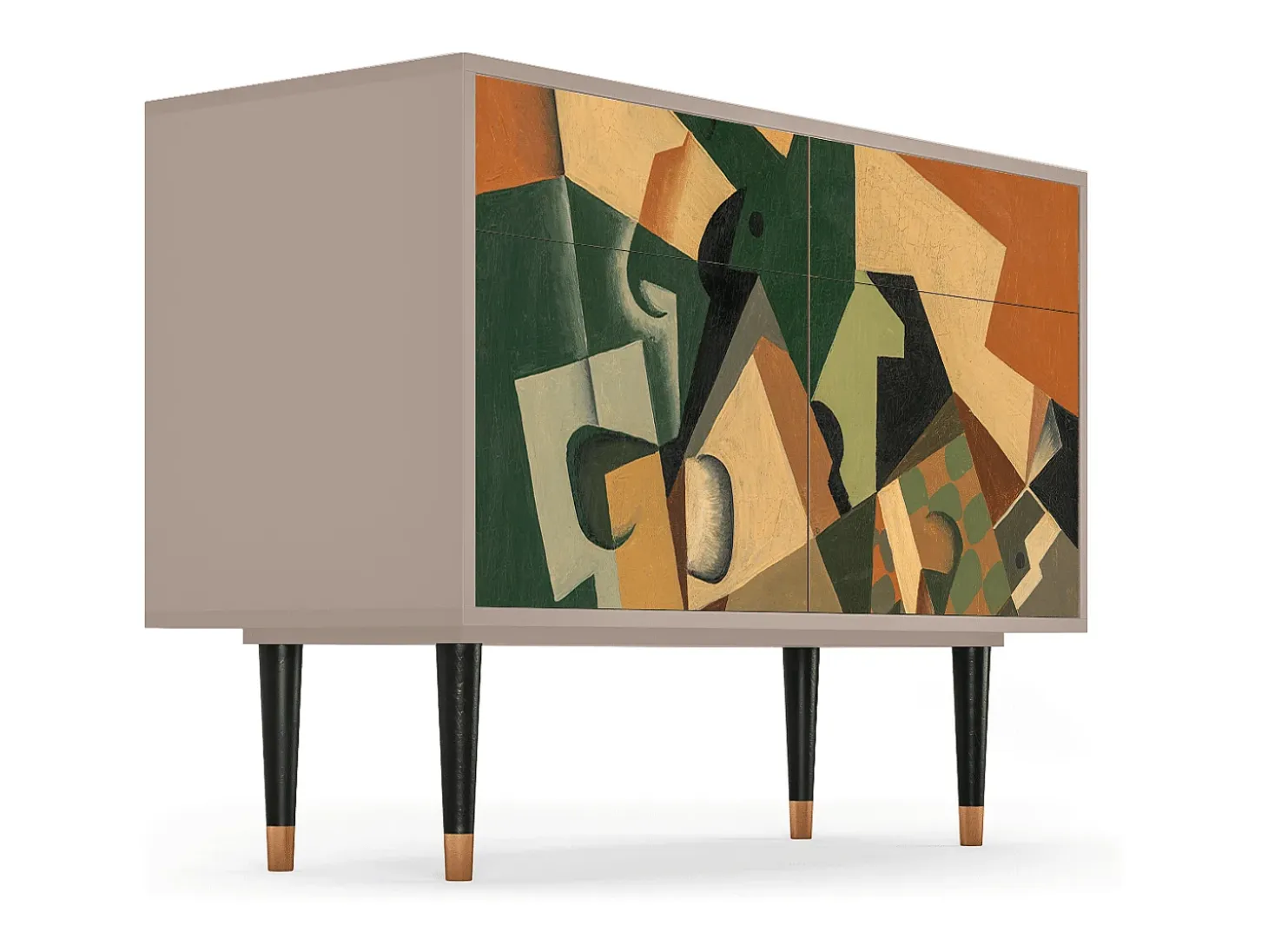 Aparador - 115x85x48 cm - BS4 - Glass and Checkerboard, Latte