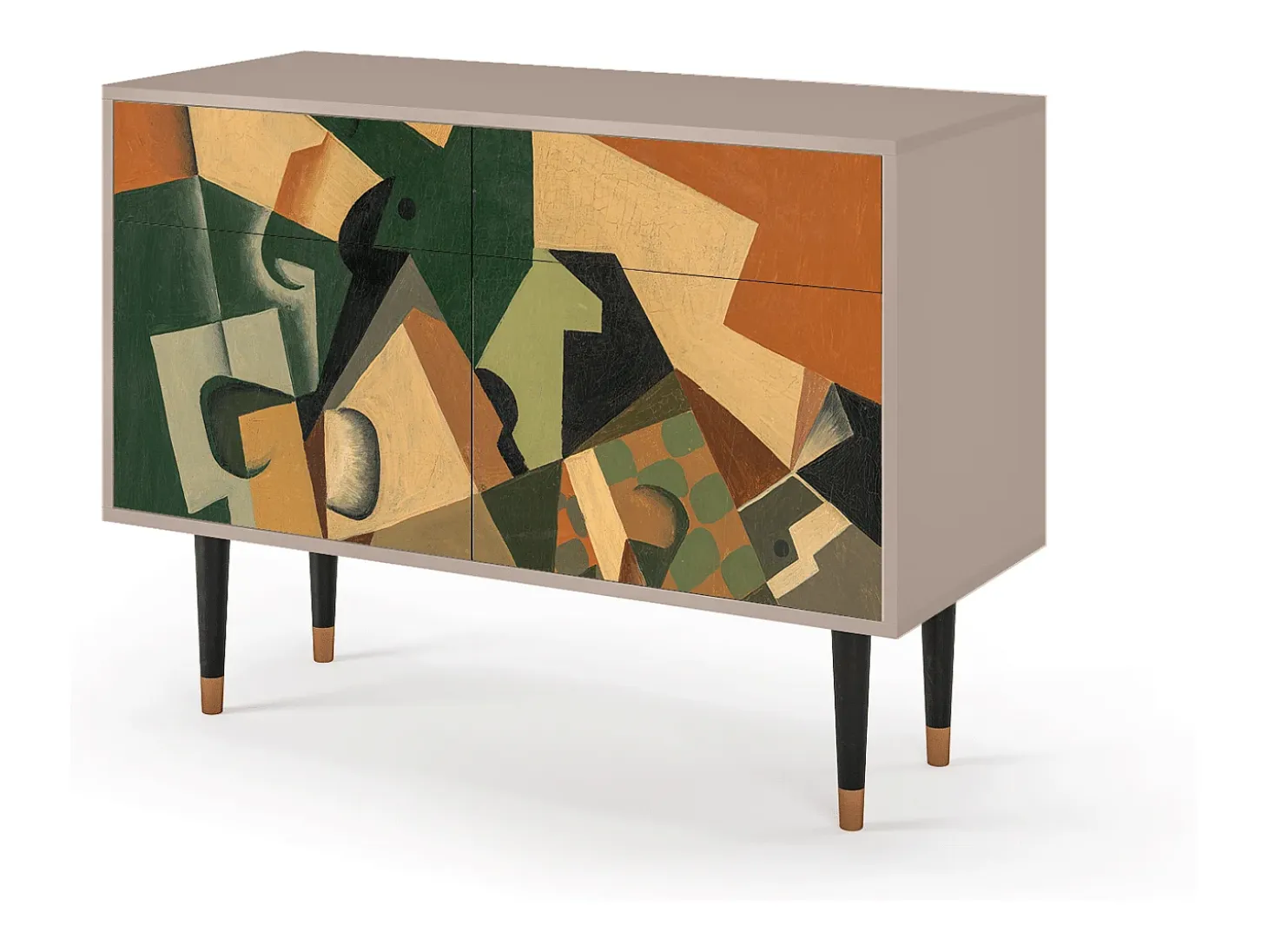 Aparador - 115x85x48 cm - BS4 - Glass and Checkerboard, Latte