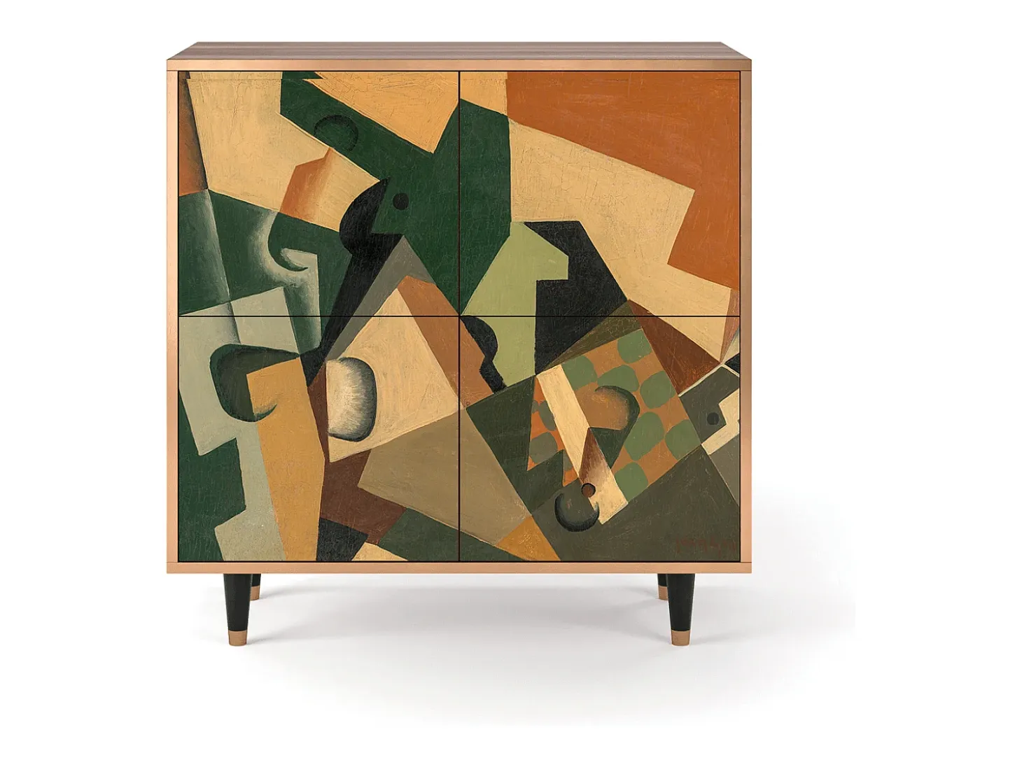 Aparador - 94x96x48 cm - BS3 - Glass and Checkerboard, Nogal