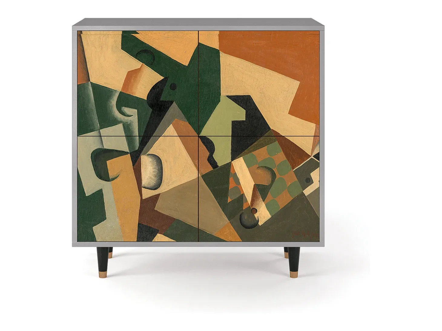 Aparador - 94x96x48 cm - BS3 - Glass and Checkerboard, Gris