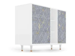 Aparador - 125x98x48 cm - BS2 - Golden Smoke, Blanco