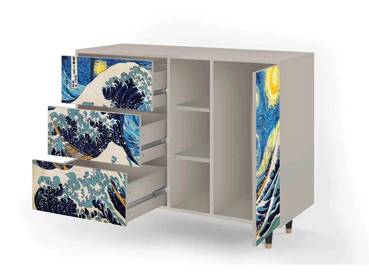 Aparador - 125x98x48 cm - BS2 - Great Wave, Arena