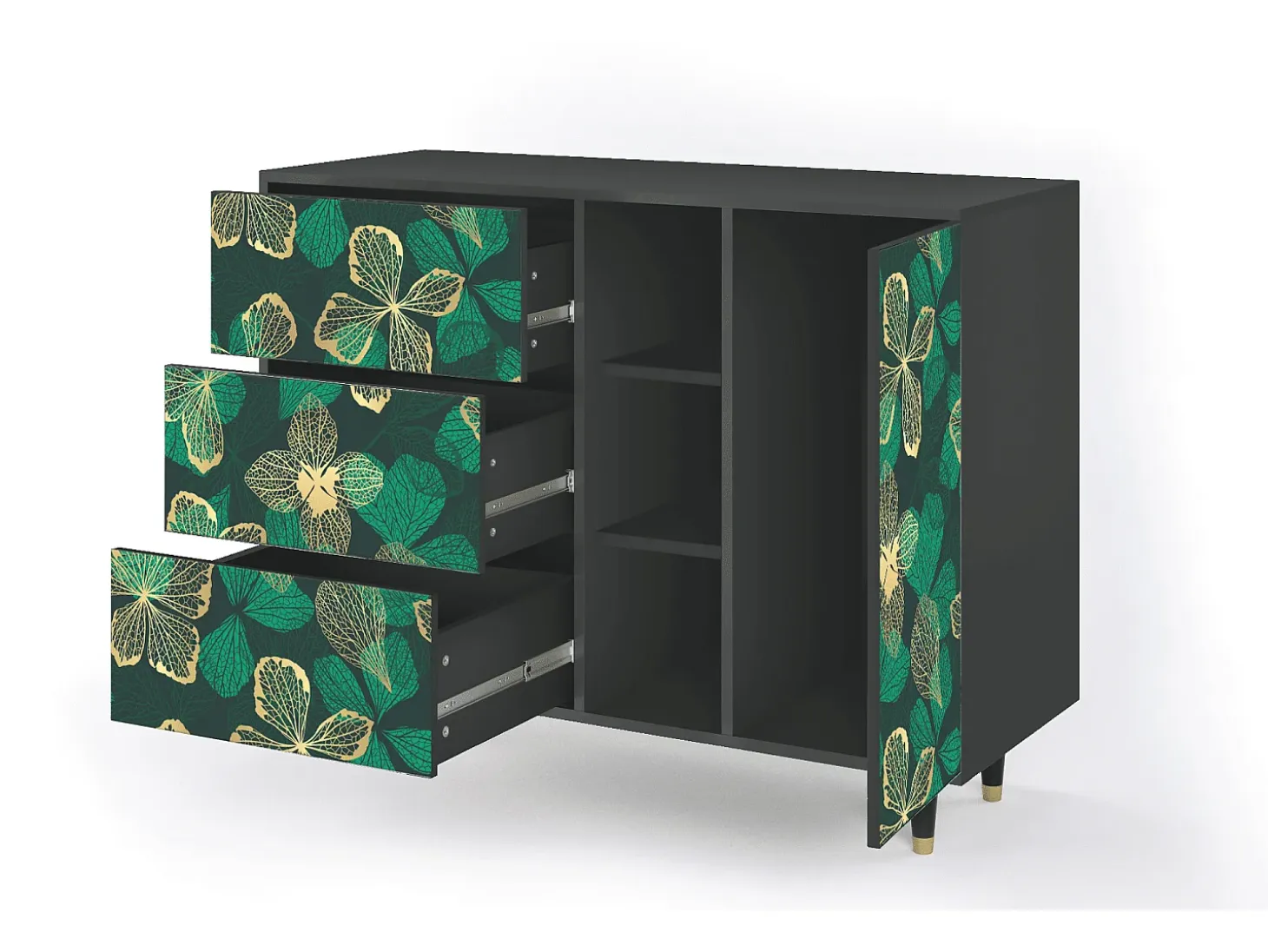 Aparador - 125x98x48 cm - BS2 - Green Flower, Antracita