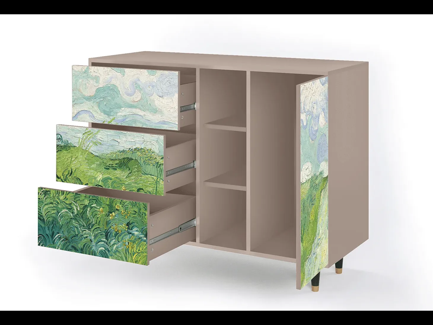 Aparador - 125x98x48 cm - BS2 - Green Wheat Fields, Latte