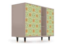 Aparador - 125x98x48 cm - BS2 - Hindu Daisy, Latte