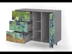 Aparador - 125x98x48 cm - BS2 - Irises , Gris