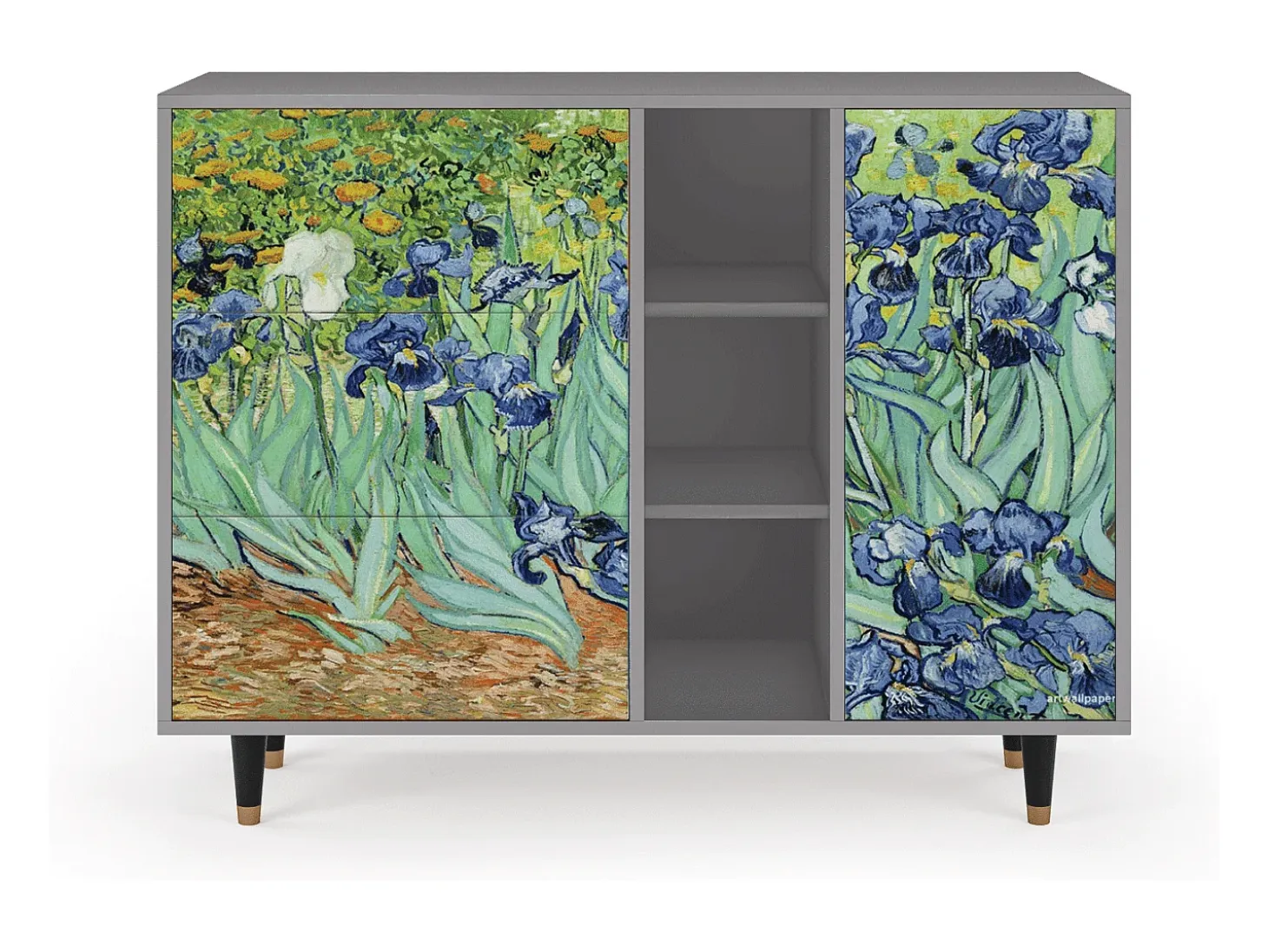 Aparador - 125x98x48 cm - BS2 - Irises , Gris