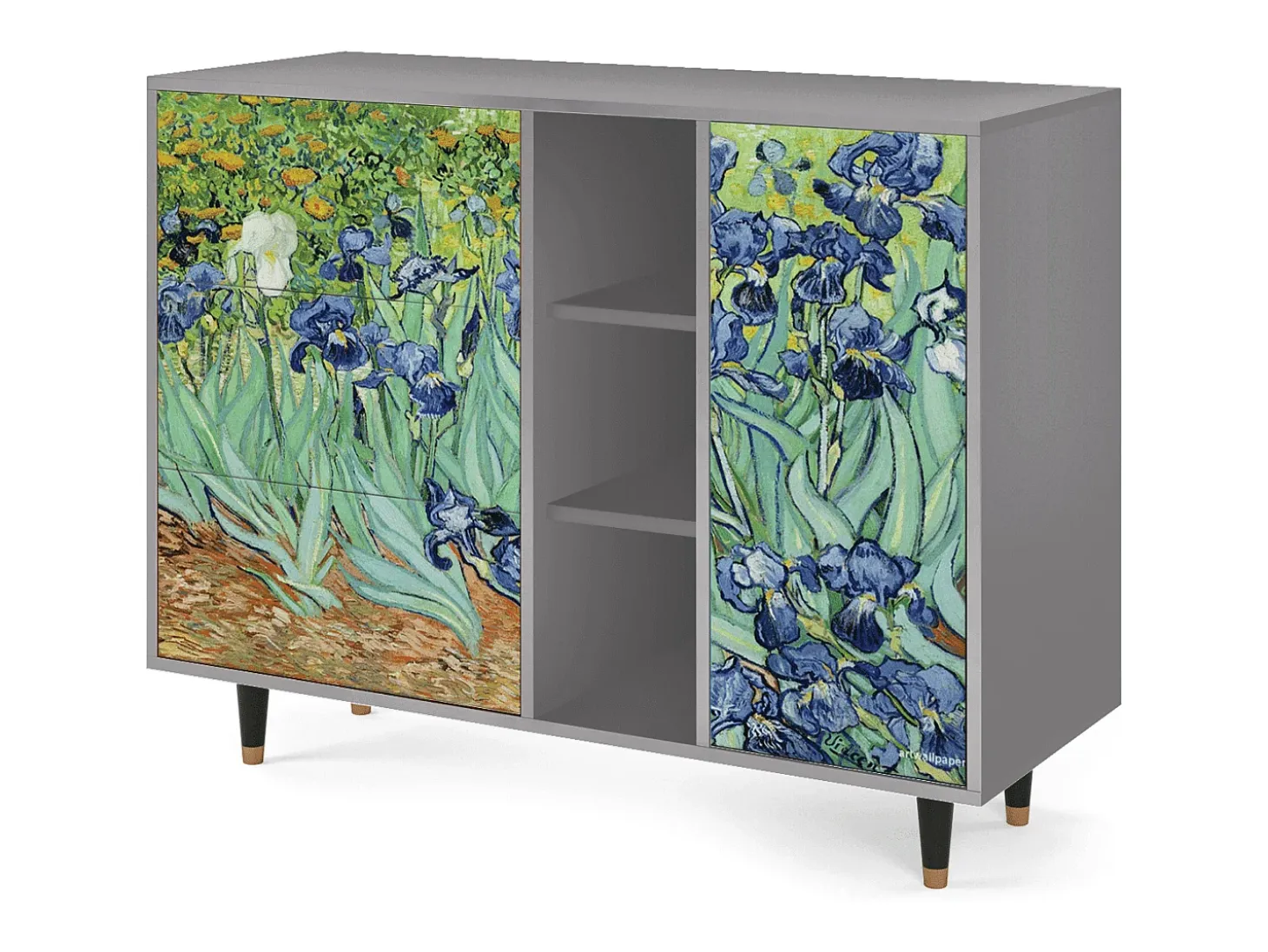 Aparador - 125x98x48 cm - BS2 - Irises , Gris