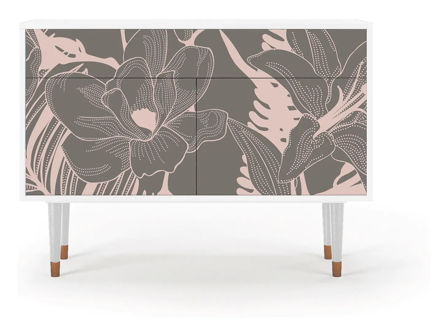 Aparador - 115x85x48 cm - BS4 - Issabelline Flower, Blanco