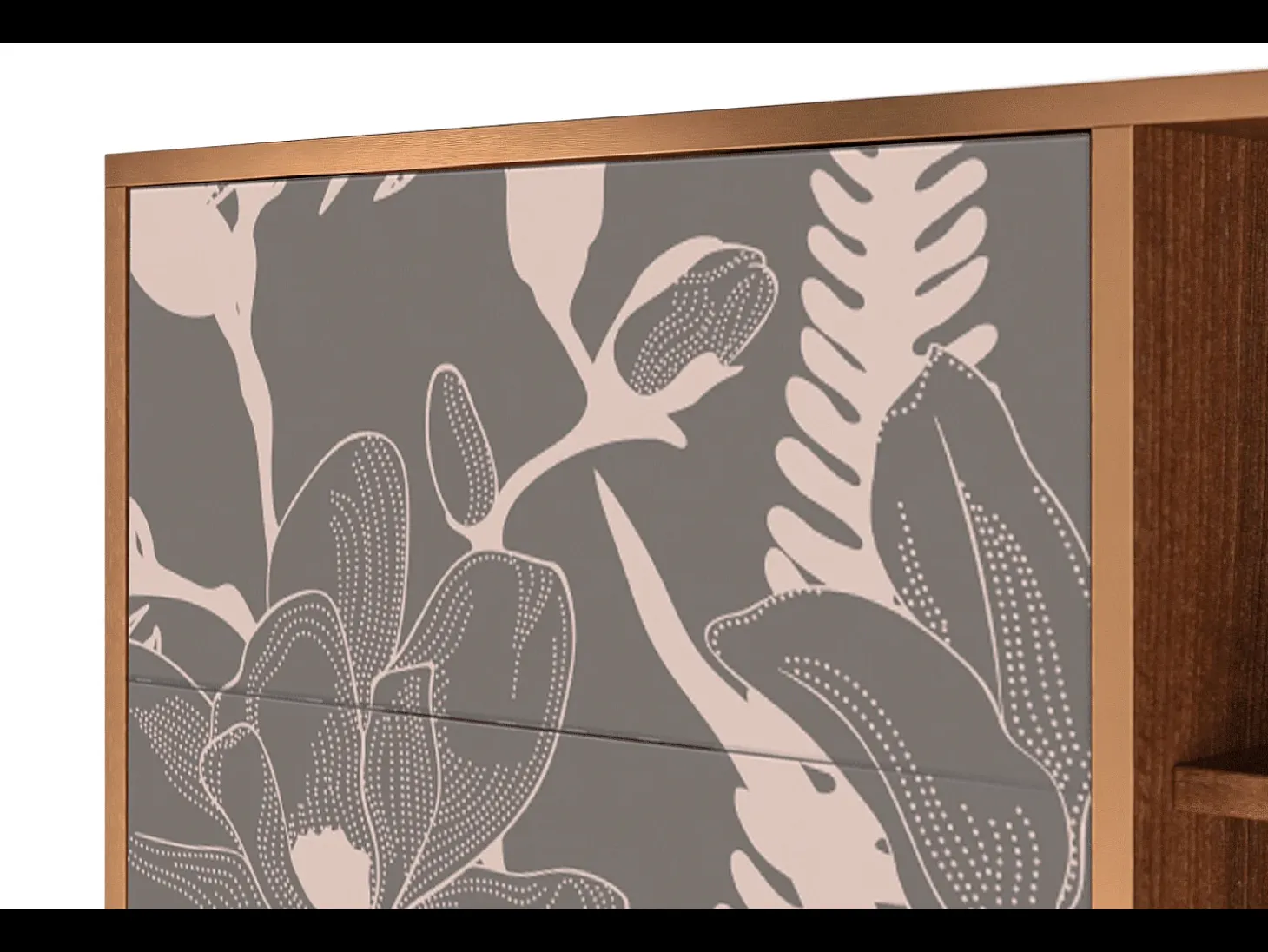 Aparador - 125x98x48 cm - BS2 - Issabelline Flower, Nogal