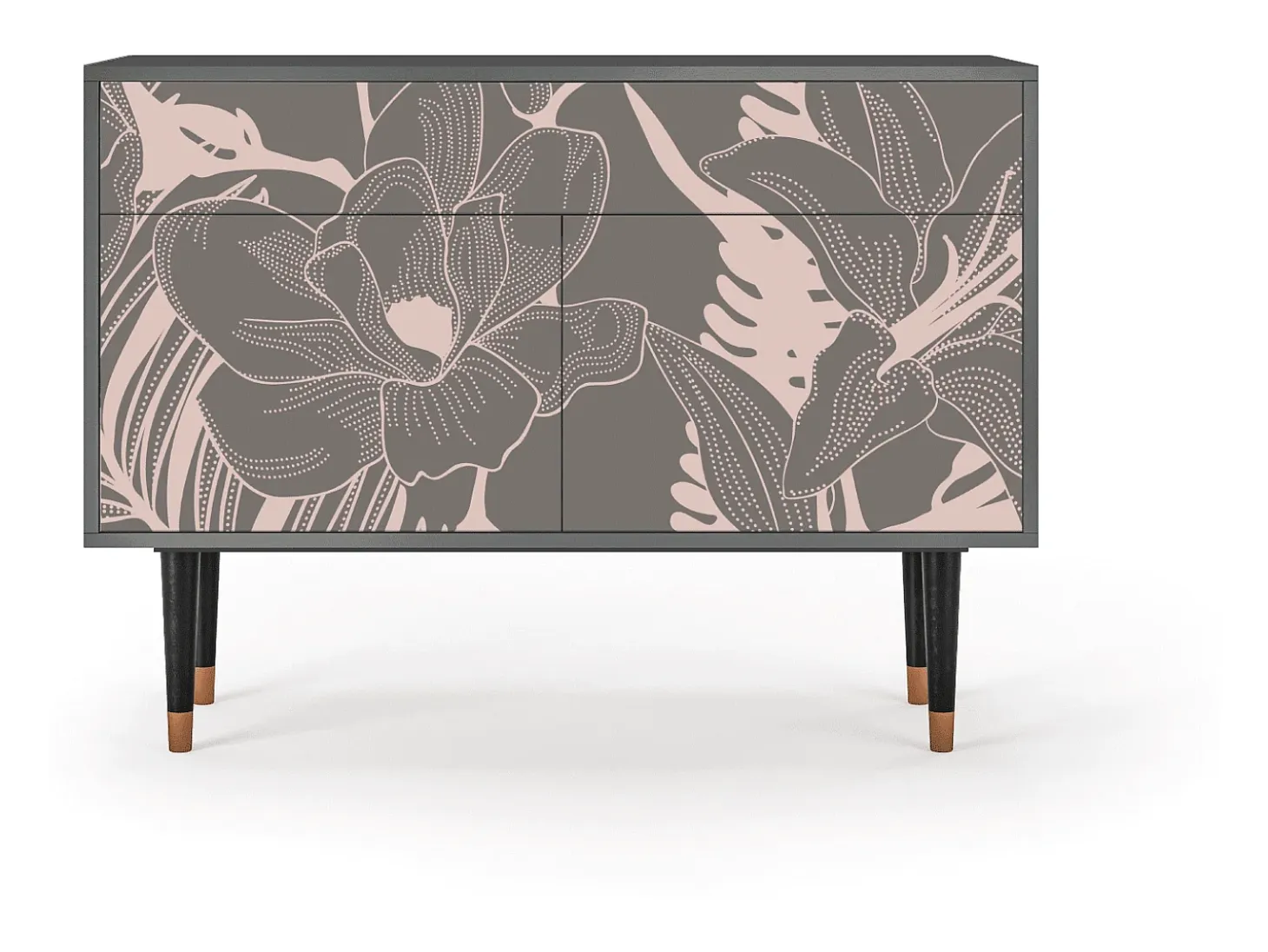 Aparador - 115x85x48 cm - BS4 - Issabelline Flower, Antracita