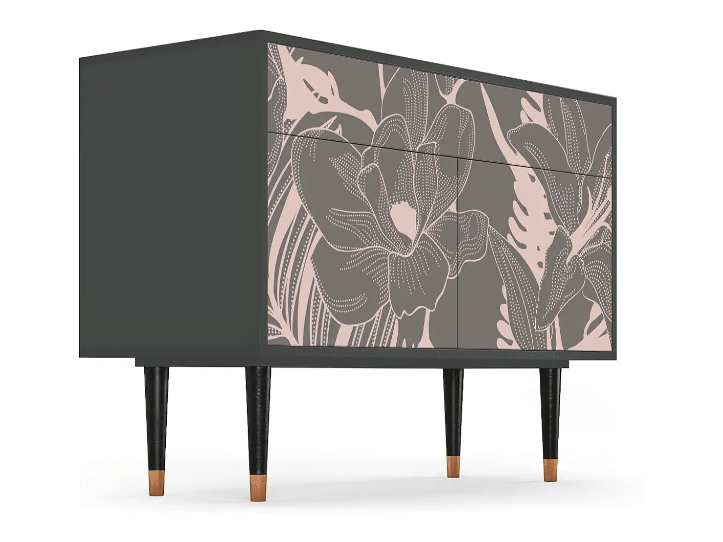 Aparador - 115x85x48 cm - BS4 - Issabelline Flower, Antracita