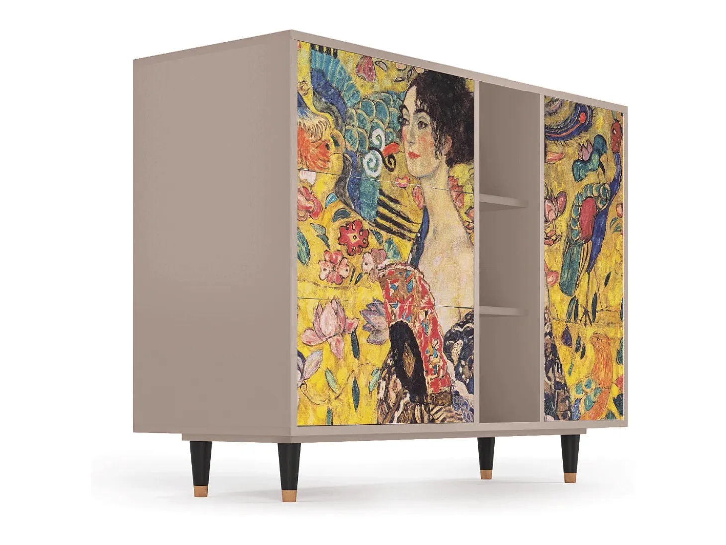Aparador - 125x98x48 cm - BS2 - Lady with Fan by Klimt, Latte