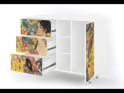 Aparador - 125x98x48 cm - BS2 - Lady with Fan by Klimt, Blanco