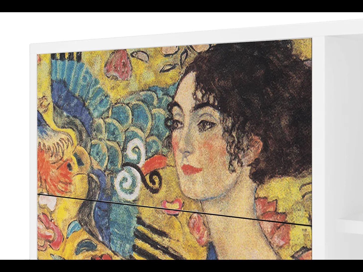 Aparador - 125x98x48 cm - BS2 - Lady with Fan by Klimt, Blanco