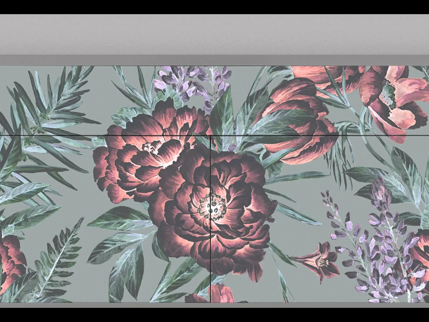 Aparador - 115x85x48 cm - BS4 - Light Peonies, Gris