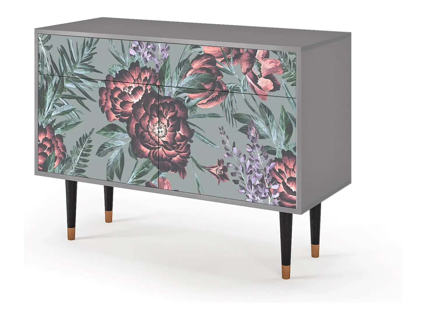 Aparador - 115x85x48 cm - BS4 - Light Peonies, Gris