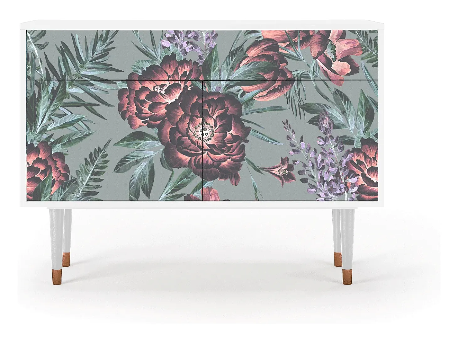 Aparador - 115x85x48 cm - BS4 - Light Peonies, Blanco