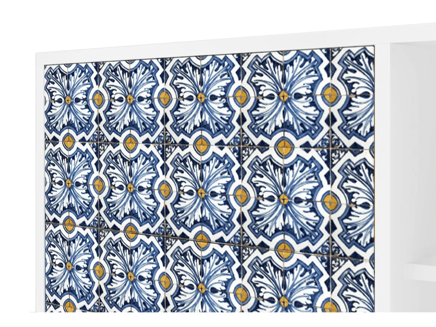 Aparador - 125x98x48 cm - BS2 - Lovely Cornflowers, Blanco